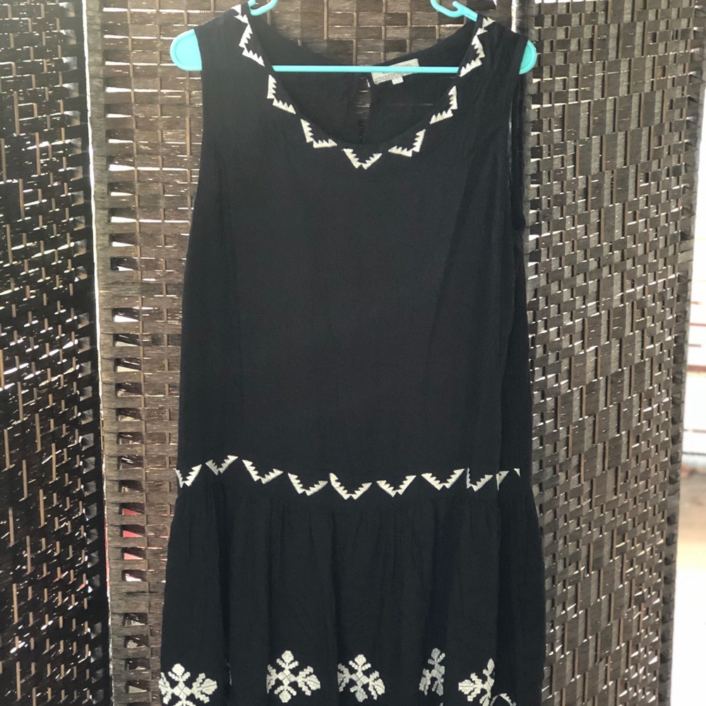 Black Drop-waist Mini Dress